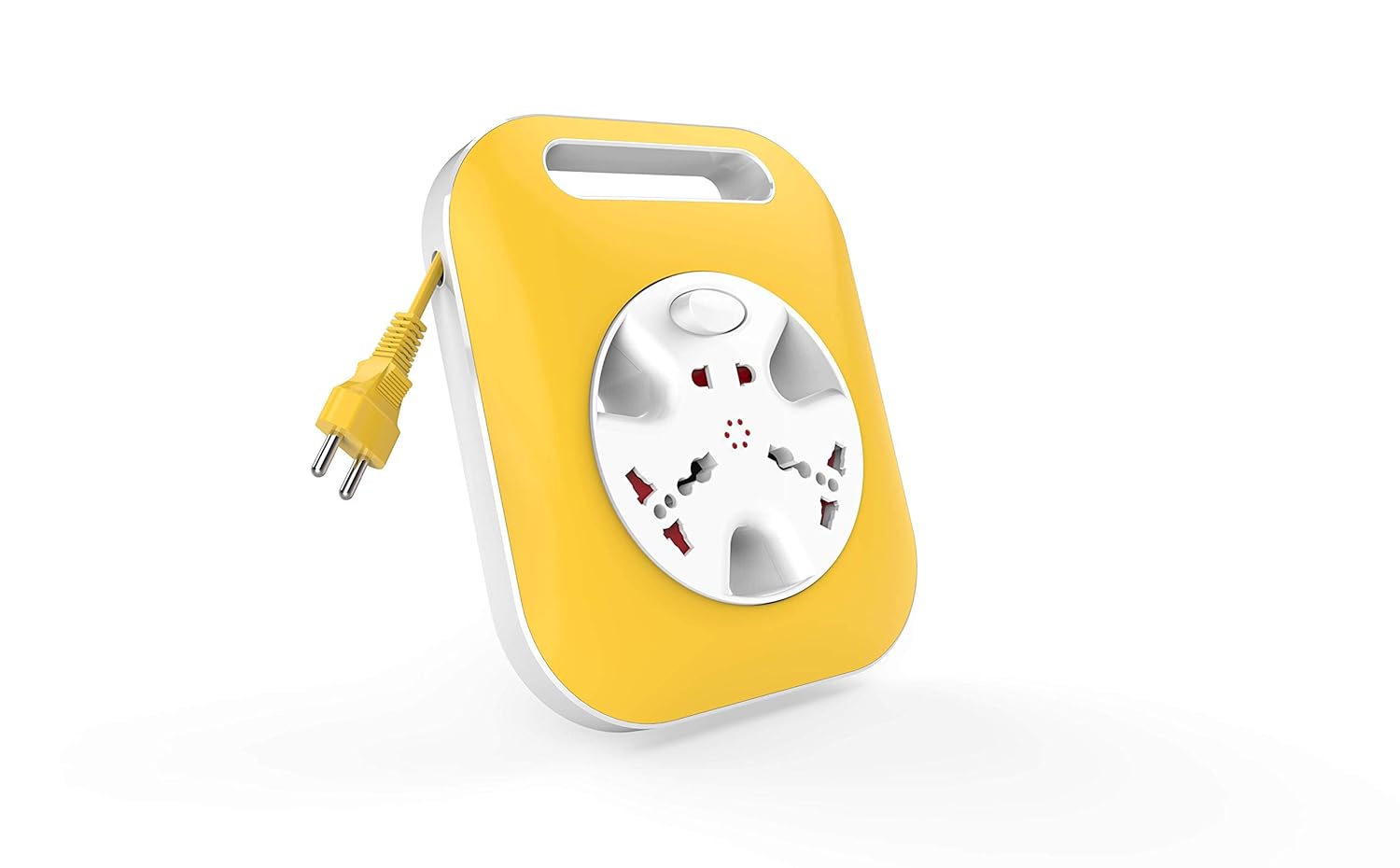 1739090933 GM 3012 3 Pin Travel Universal Multi Plug Adaptor with Surge Protector and Indicator White Pack of 1