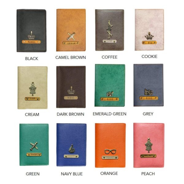 1739267765 The Junket Personalized Passport Holder For Family Pu Leather Passport Cover With Customized Name Charm Handcrafted Unisex Gift For Travel Pack Of 3 Multicolor