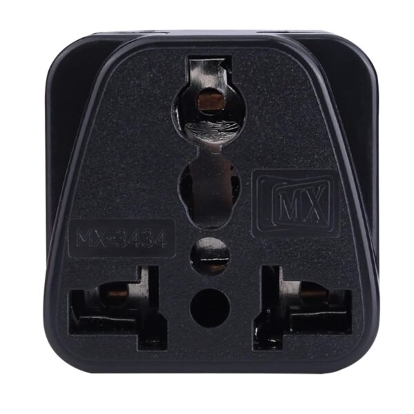 1739267913 MX Universal Travel Adapter Type D World USA UK China More to India 2 in 1 Conversion Plug for Home and Official use Black