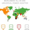 1739354429 Velora Universal Travel Adapter with USB C All in One Worldwide Charger and Power Converter AC Plug Adapter with USB Type C Ports for USA EU UK AUS White