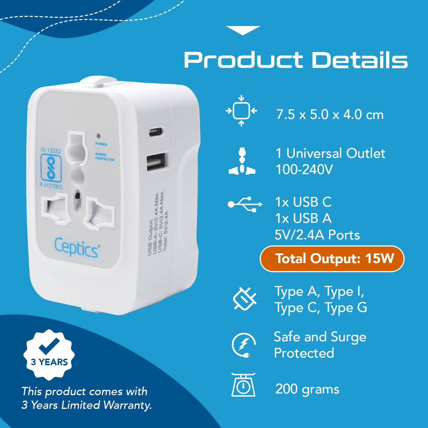 1739441016_Ceptics-Universal-Travel-Adapter-with-Type-C-3-in-1-Universal-Adapter-Plug-Travel-Accessories-with-2-USB-A-1-USB-C-Travel-International-Adapter-All-in-One-2-Pack.jpg 1739441016 Ceptics Universal Travel Adapter with Type C 3 in 1 Universal Adapter Plug Travel Accessories with 2 USB A 1 USB C Travel International Adapter All in One 2 Pack