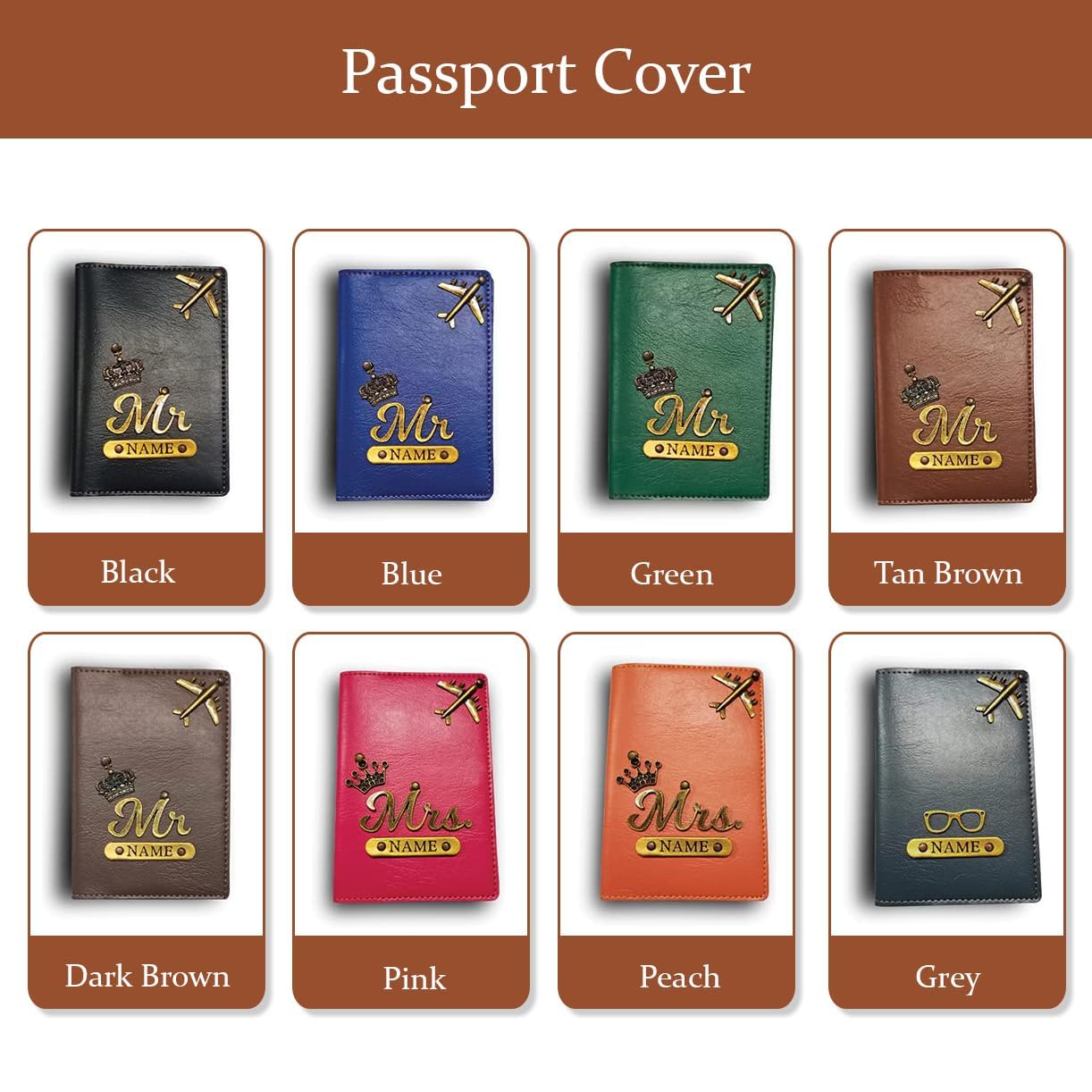 1740331601 Little Cubess Personalized Faux Leather Passport Cover Customized Name for MensWomensWalletBagGift for HusbandFatherSisterBrother Peach