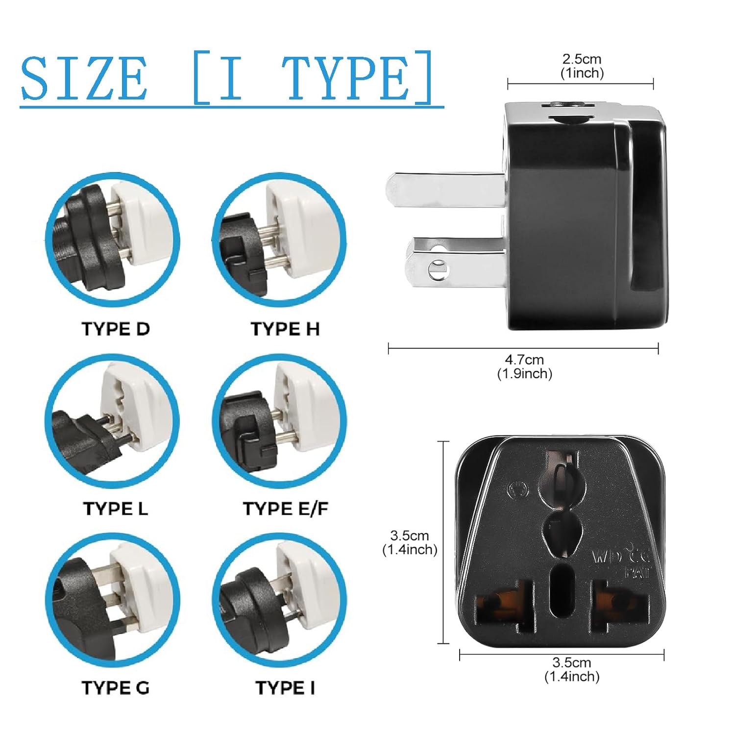 1740331703 Universal Travel Adapter for ChinaAustralia New Zealand2 in 1 Type I Plug AdapterIndia to China Plug with Dual OutputsPack of 1