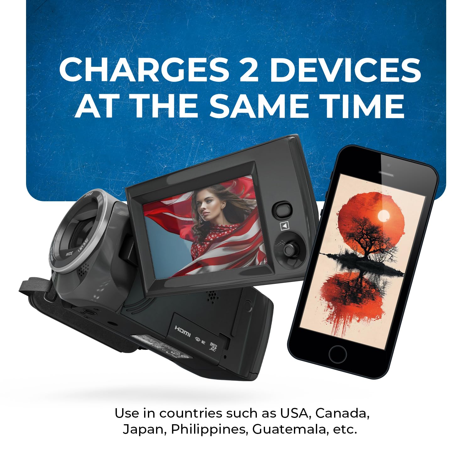 1740592910 OREI USA Travel Adapter Japan Philippines Canada Travel Plug India to USA Converter Plug 2 in 1 Type B Perfect for Laptop Camera Chargers CE RoHS 2 Pack Black 5 Years Warranty