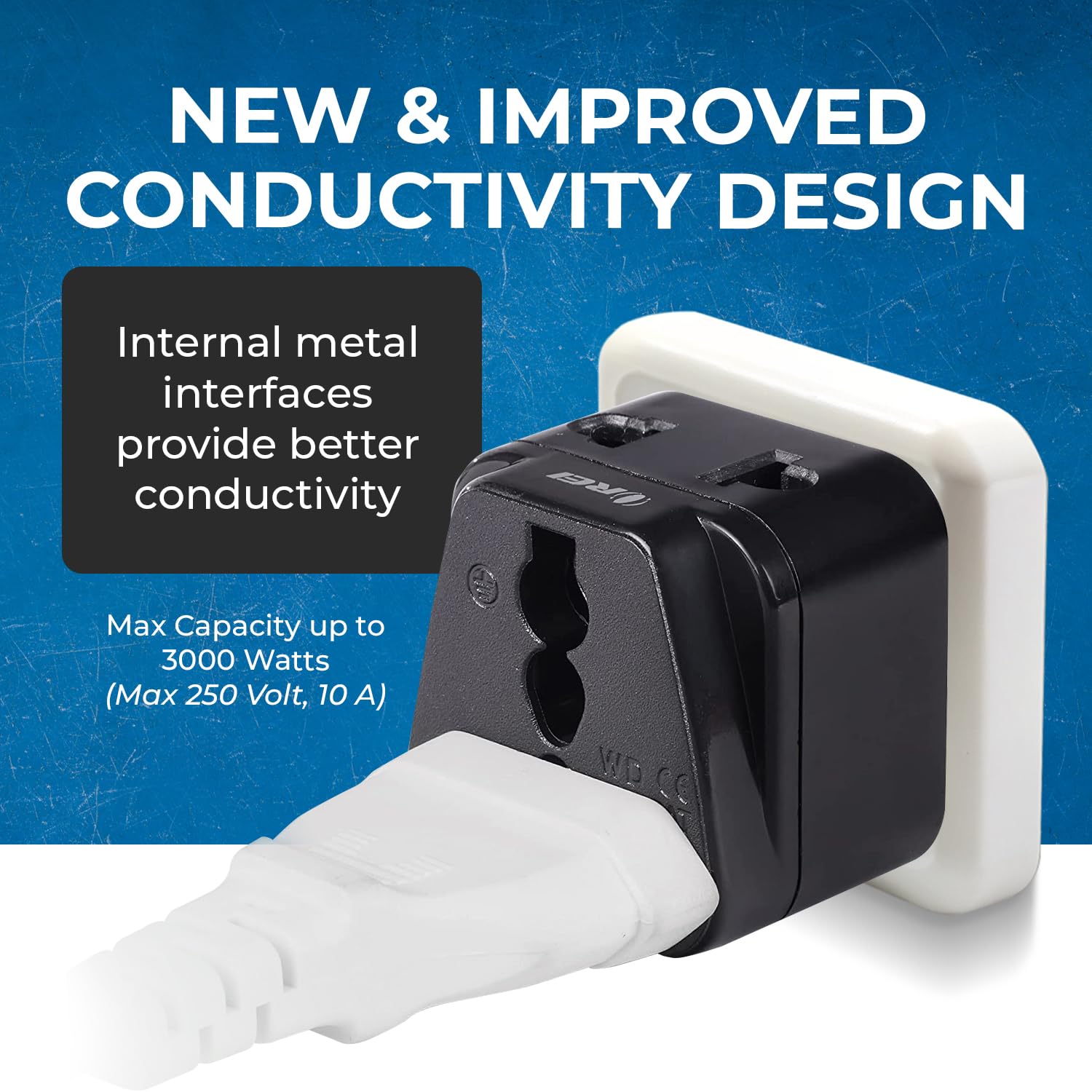 1740592918 OREI USA Travel Adapter Japan Philippines Canada Travel Plug India to USA Converter Plug 2 in 1 Type B Perfect for Laptop Camera Chargers CE RoHS 2 Pack Black 5 Years Warranty