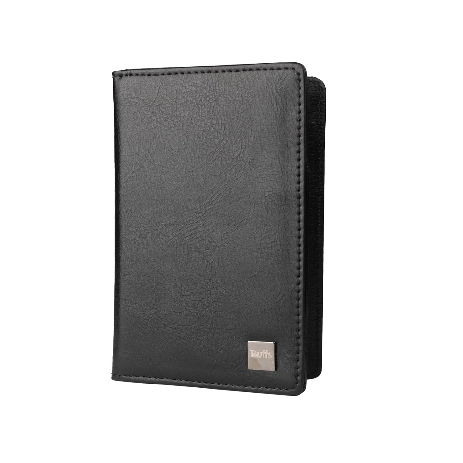 Buffs Vegan Leather Passport Holder Cover, Cruelty-Fee Leather Passport Case Buffs Vegan Leather Passport Holder Cover, Cruelty-Fee Leather Passport Case with RFID Blocking for Men and Women, fits 2 Passport Wallet and Case for Cards and Documents, Black