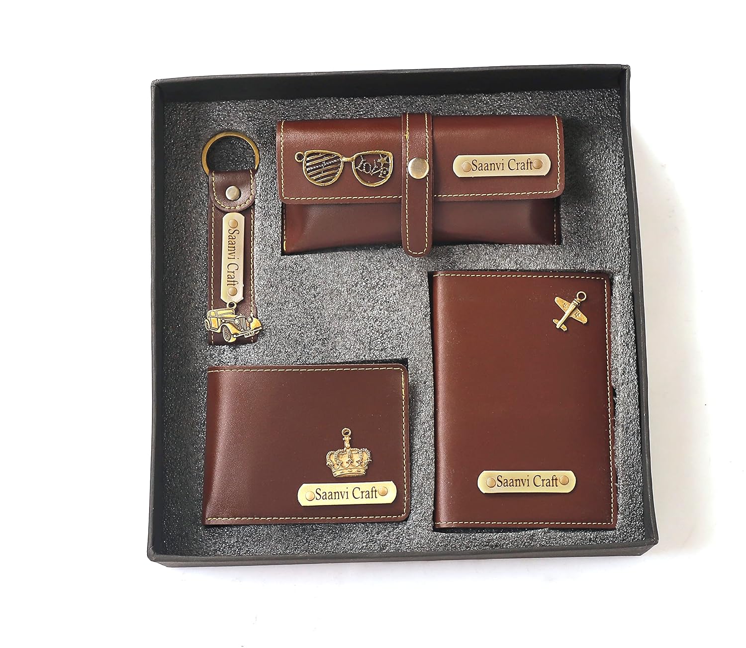 Dream Gift GLORE Your Name Leather Unisex Customized Passport Holder Dream Gift GLORE Your Name Leather Unisex Customized Passport Holder and Men's Wallet with Key Chain, Gifts, Personalized Gifts, Personalized Accessories, Multicolor