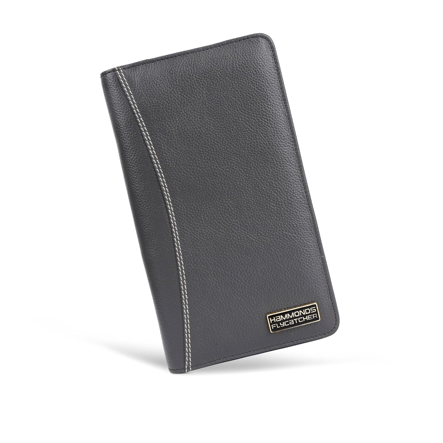 HAMMONDS FLYCATCHER Genuine Leather Passport Cover for Men, Passport Cover HAMMONDS FLYCATCHER Genuine Leather Passport Cover for Men, Passport Cover for Women, RFID Passport Holder for Men Travel Accessories for Men, Passport Bag for Men, 7 ATM Card Slots - Grey