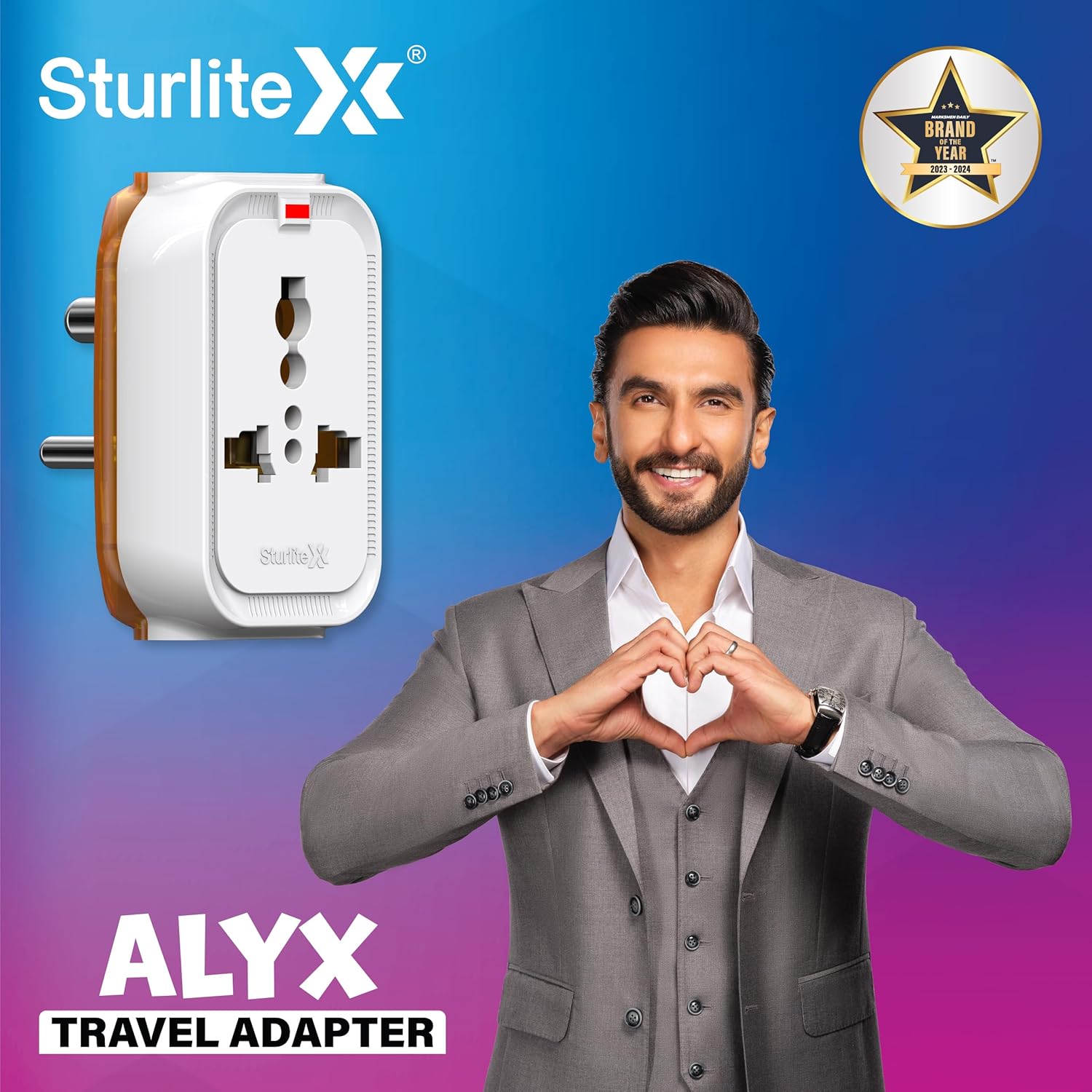 Sturlite Alyx 3 Pin Plug Universal AC Travel Adapter ABS Strong Body Socket Pack of 1