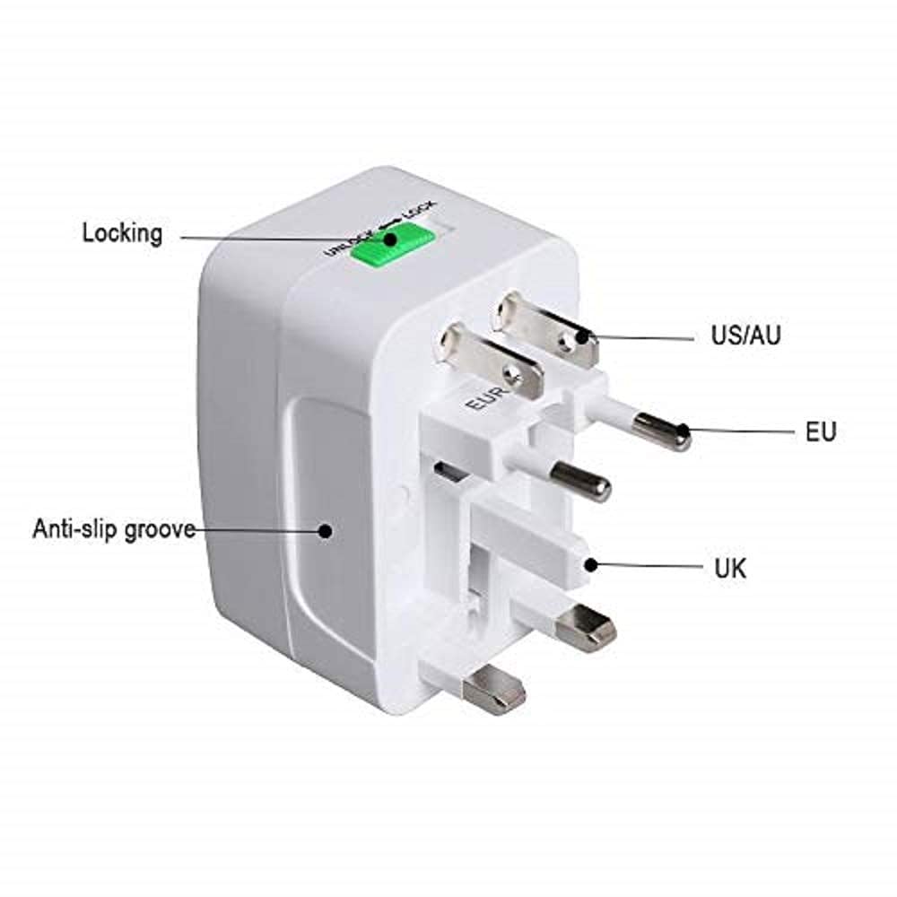 Techgadget All in One Universal World Travel AdapterAdaptor Surge Protector Charger Plug for USA Europe United Kingdom Australia China Japan