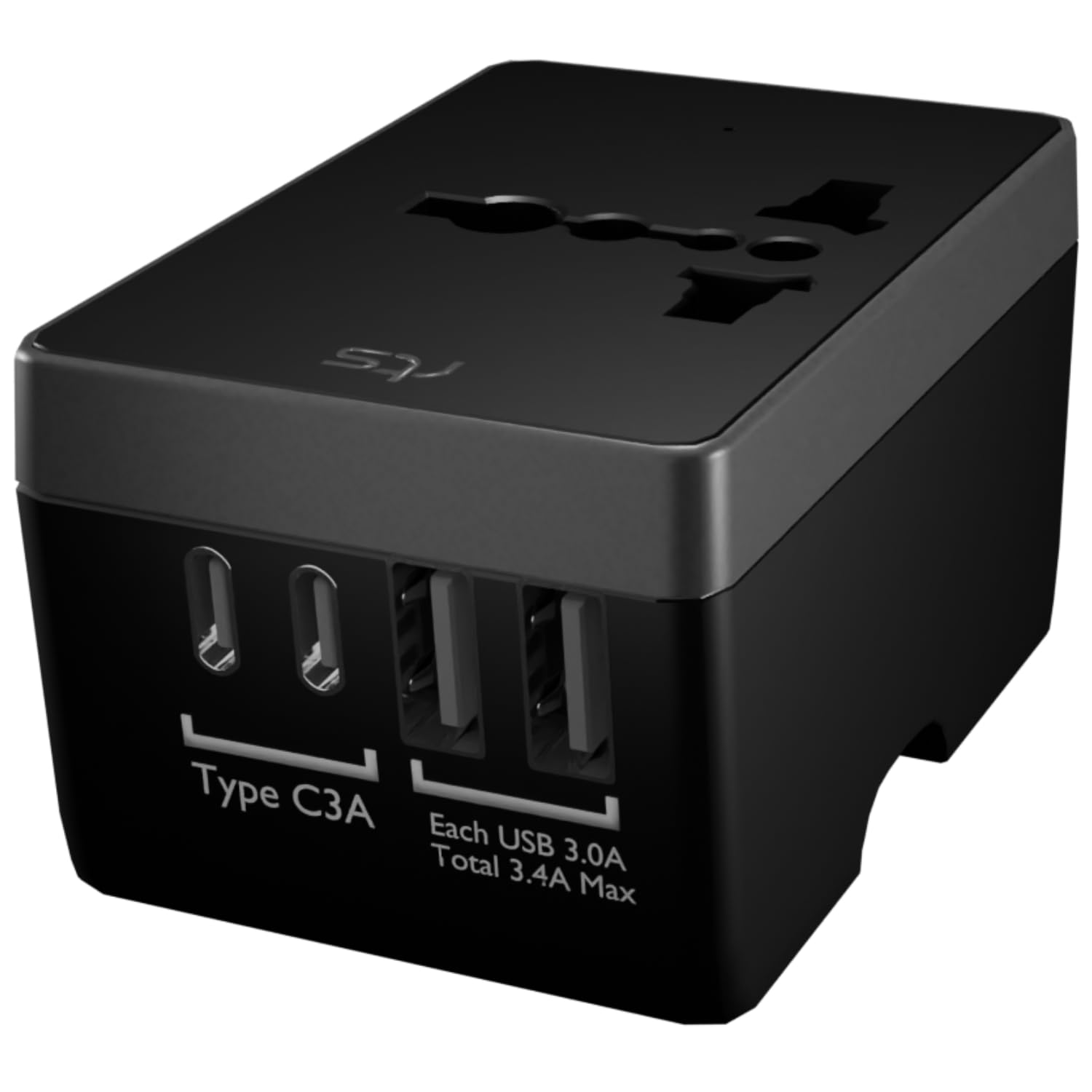 rts 244 + Countries (2 Type C + 2 USB) Universal Worldwide International All in One Universal Travel adapters Charger plug with Essentials Charger Outlet for US Europe EU UK AUS Cell Phone Laptop iPad