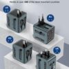 1741284607 Universal Charger Adapter Type C 2 USB Ports 15W International Universal Travel Adapter All in One Travel Charger Adapter for US UK Europe AU Worldwide AC Outlet Plugs Adapters Model 3