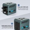 1741284609 Universal Charger Adapter Type C 2 USB Ports 15W International Universal Travel Adapter All in One Travel Charger Adapter for US UK Europe AU Worldwide AC Outlet Plugs Adapters Model 3
