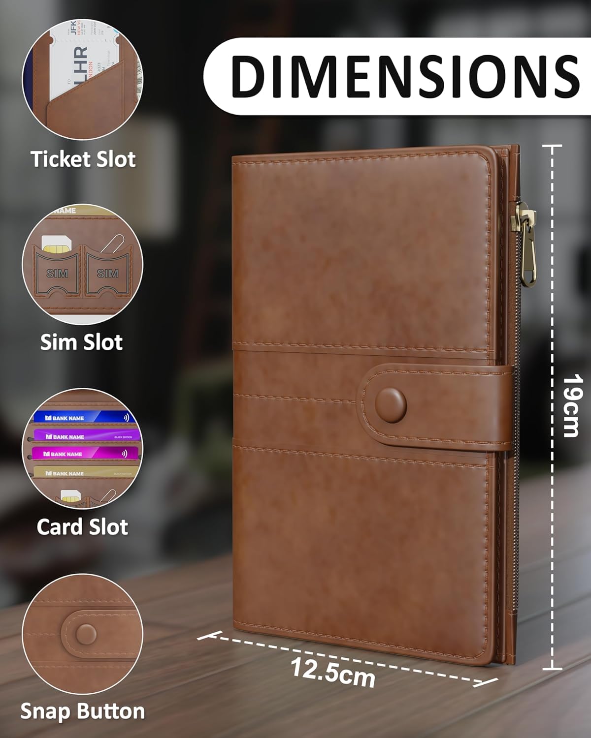 1741370913 FEDUS Premium Passport Holder for Men Passport Holder for Women Passport Cover Case Wallet with Card Holder RFID Protected Travel Accessories Organiser Brown Faux Leather