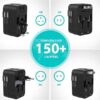 1741717092 The Esha Stores RTS Universal Travel Adapter International All in One Worldwide Travel Adapter and Wall Charger with USB Ports with Multi Type Power Outlet USB Black