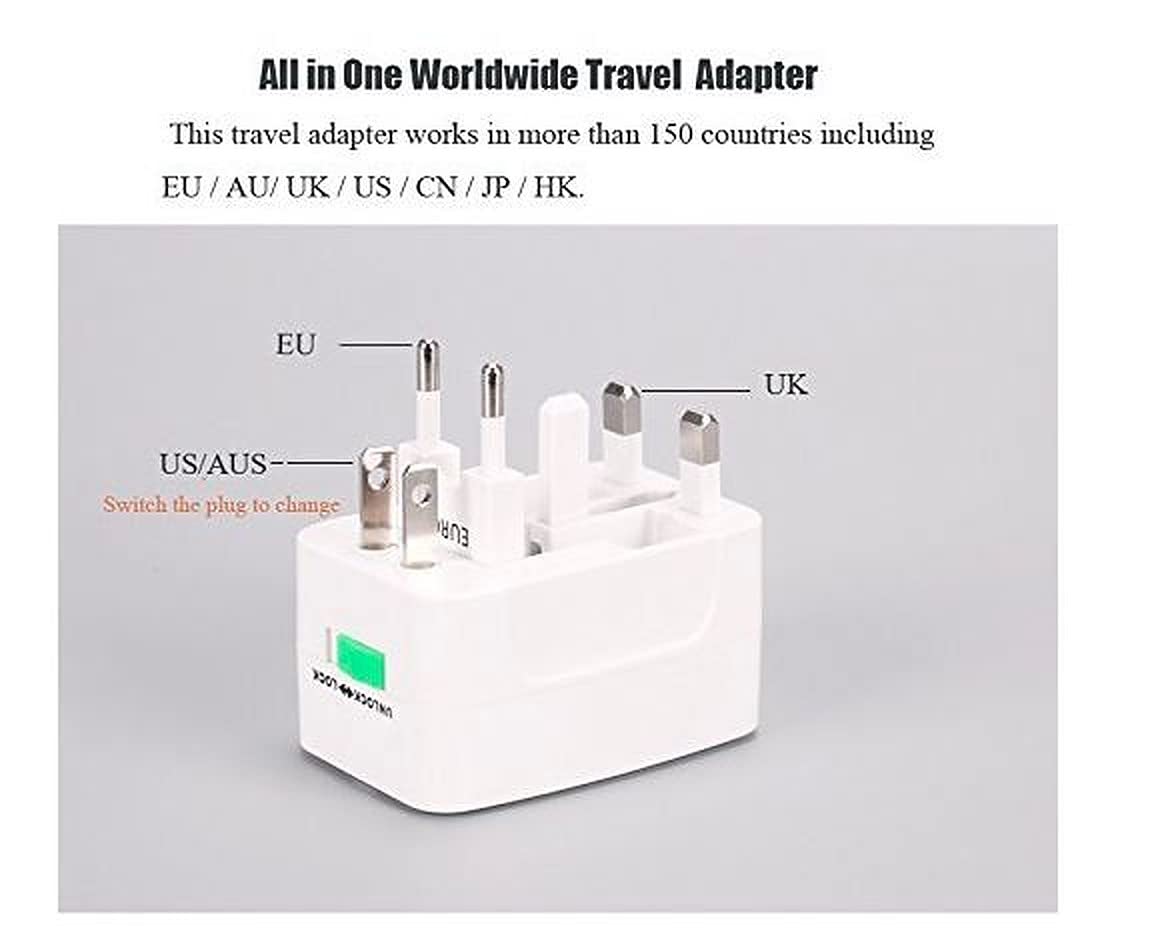 1743014173 SKADIOO Universal Charger Adapter 240V 2 Years Warranty Universal Travel Adapter All in One International Travel Adapter for 150 Countries Set of 2 White
