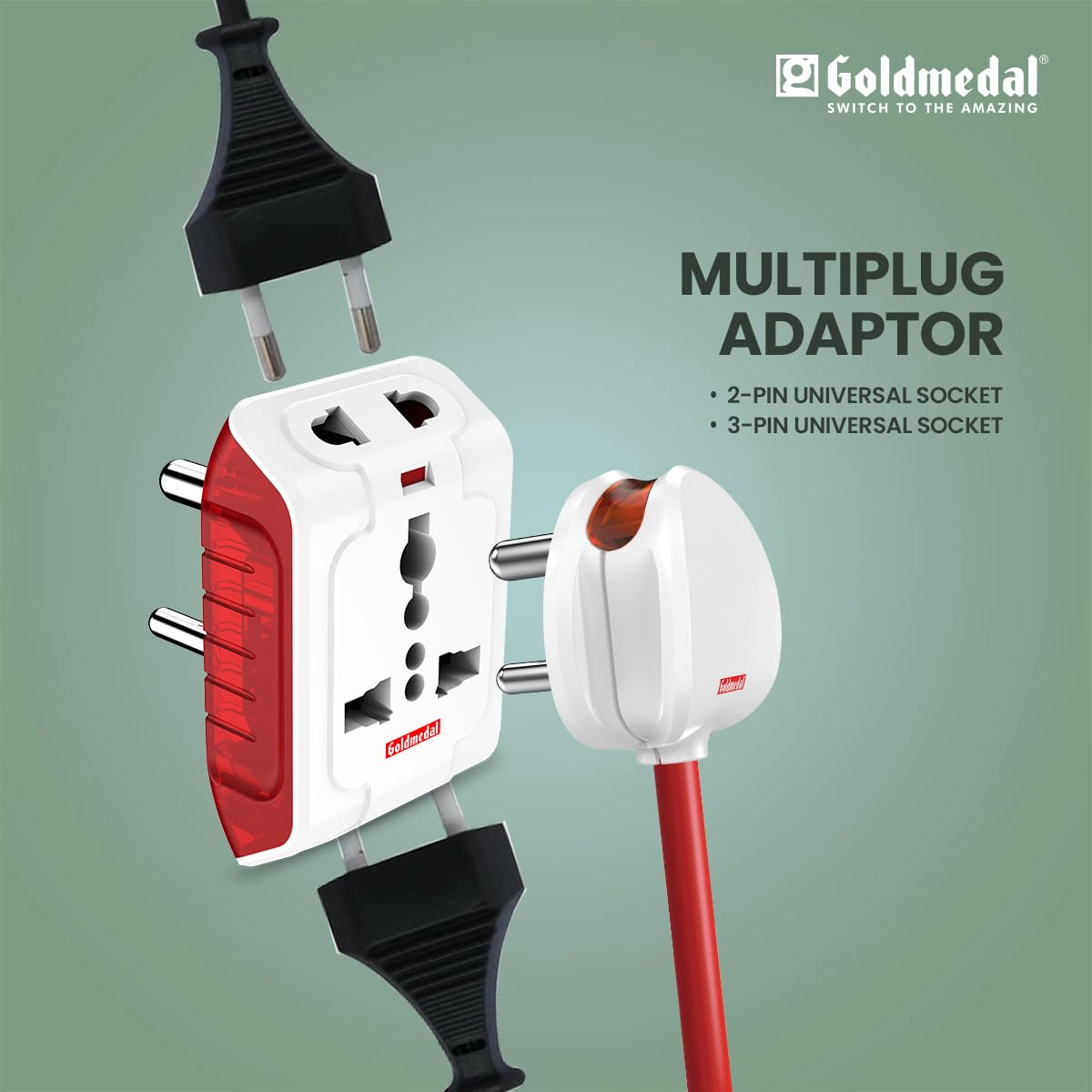 1743100924_Goldmedal-Spice-3-Pin-240V-Universal-Travel-Adaptor-with-LED-Indicator-White-Pack-of-1-Compatible-with-Worldwide-Plugs.jpg 1743100924 Goldmedal Spice 3 Pin 240V Universal Travel Adaptor with LED Indicator White Pack of 1 Compatible with Worldwide Plugs