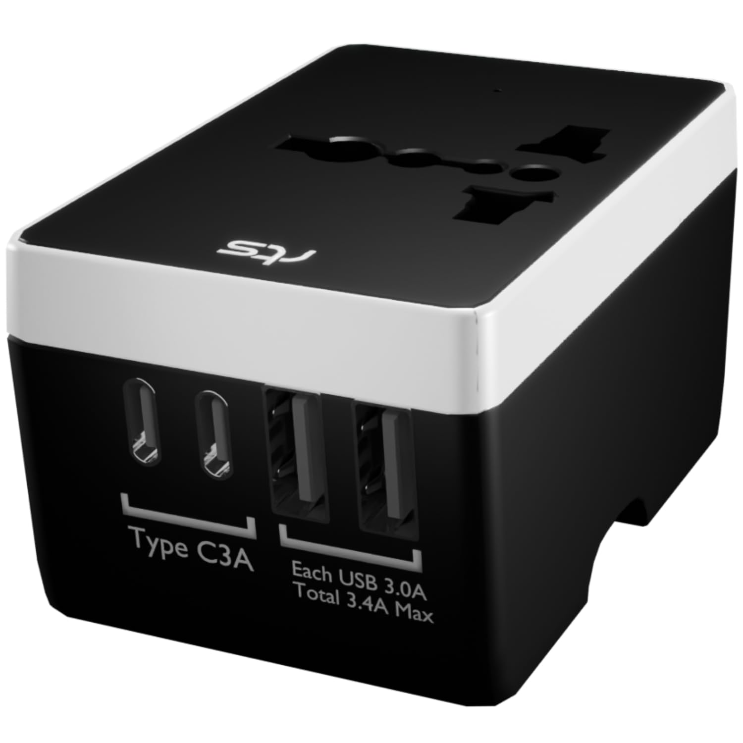 244 Countries 6 in 1 Universal Travel Adapters 2 USB C & 2 USB Ports All in One Worldwide International Travel Essentials Wall Charger AC Plug Adaptor for USA EU UK Australia Cell Phone Tablets Laptop