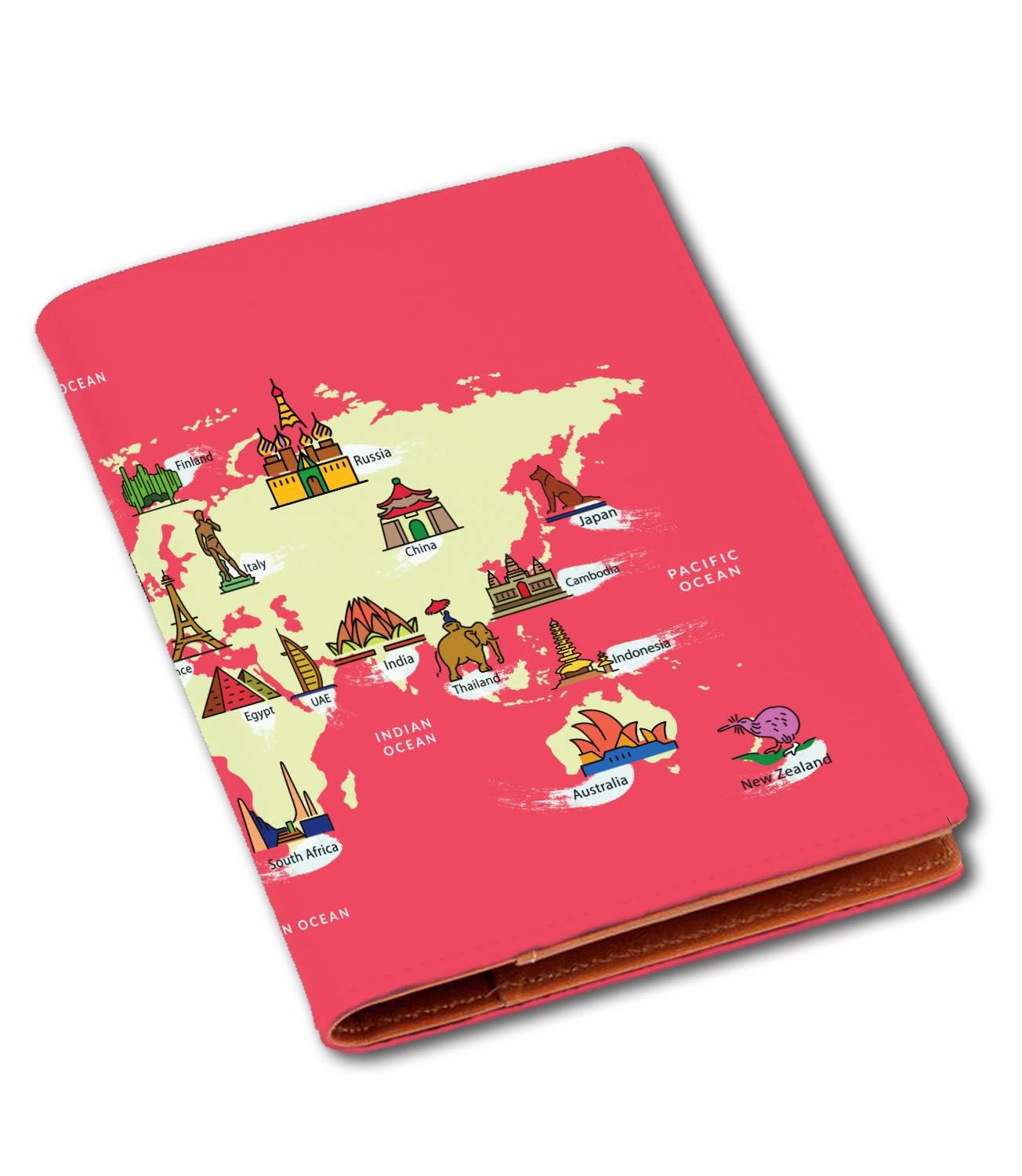 CRAFTSEVER PU Leather Compact Passport Cover/Holder for Men & Women(Pink) CRAFTSEVER PU Leather Compact Passport Cover/Holder for Men & Women(Pink)