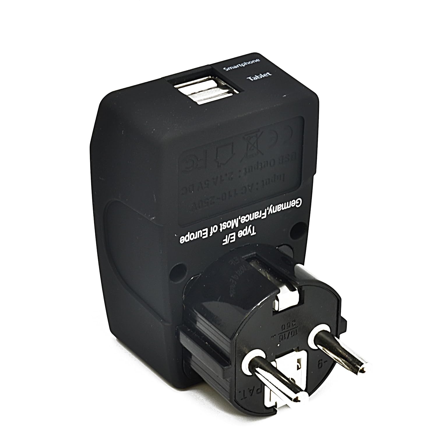 Ceptics 4 in 1 India to Germany, France, Spain & Ceptics 4 in 1 India to Germany, France, Spain & More (Type E/F) Travel Adapter Plug - Universal Input - 2 USB - CE Certified - RoHS Compliant (GP4-9)