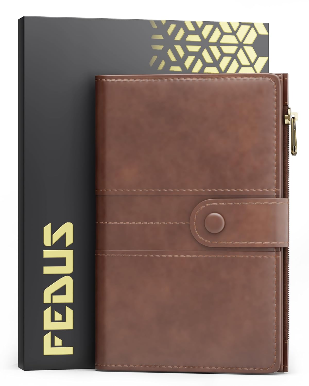 FEDUS Premium Passport Holder for Men, Passport Holder for Women Passport Cover Case Wallet with Card Holder, RFID Protected Travel Accessories Organiser, Brown, Faux Leather