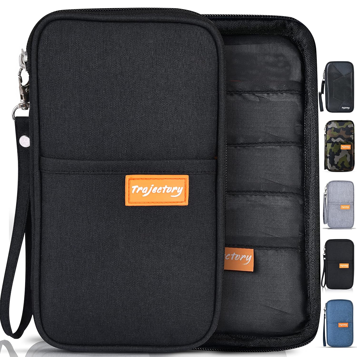 Trajectory Polyester Travel Passport and Card Holder and Wallet Organiser Trajectory Polyester Travel Passport and Card Holder and Wallet Organiser Case for Daily Use and International Trip for Men and Women in Black