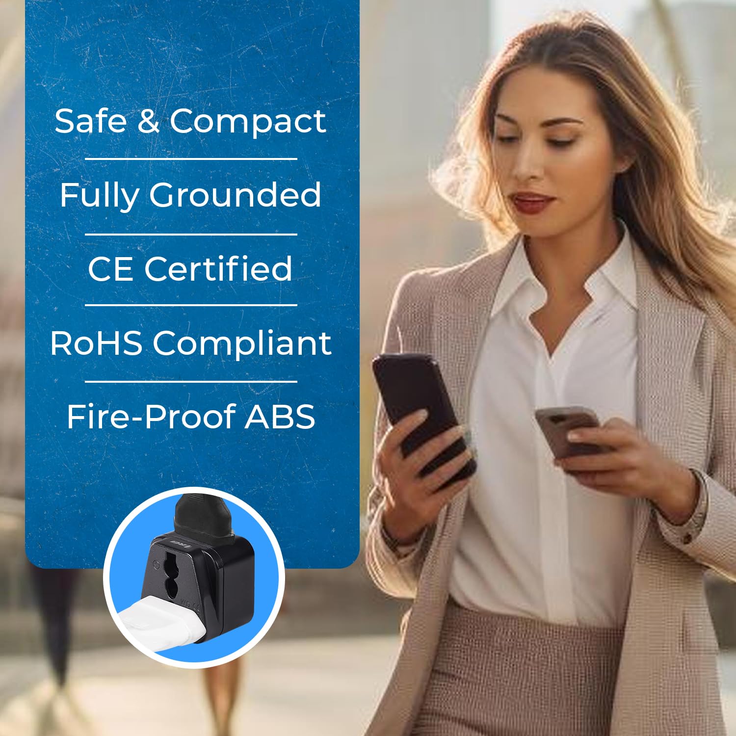 1743533393 OREI India Travel Adapter Europe Schuko Plug Type EF Universal Adapter for Europe 2 in 1 Perfect for Laptop Camera Chargers CE RoHS 4 Pack 5 Years Warranty