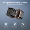 1744052229 Lifelong Universal Travel Adapter 4 in 1 Fast Charger with 20W USB C 2 USB A Ports Adjustable Pins for 150 Countries USUKEUAUAsia Dual Fuse Protection Compact Worldwide Power Adapter