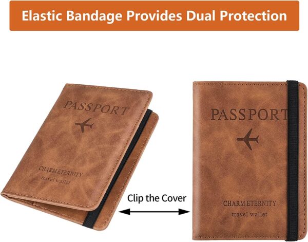 1744138704 Lampostick Passport Holder Cover Wallet RFID Blocking PU Leather Travel Document Holder Card Case Travel Accessories for Women Men