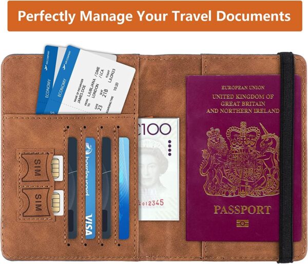 1744138706 Lampostick Passport Holder Cover Wallet RFID Blocking PU Leather Travel Document Holder Card Case Travel Accessories for Women Men