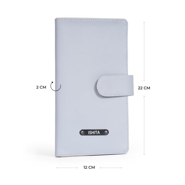 1744225204 Custo Family 4 Passport Holder Customized Family Travel Organizer Vegan Leather ID Document Organizer Personalized Sleek Travel Wallet Ice Blue
