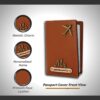 1744311647 Customised Leather Passport Cover with Personalised Name Charm for Men Women Tan Customised Passport Holder for Gift