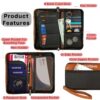 1744484840 DAHSHA Unisex Adult RFID Blocking Leather Travel Wallet Family Passport Holder Cover Wallet Organiser for Credit Debit Card Boarding Pass International Trip Brown 12.5 X 3 X 23.8Cm