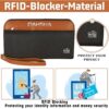 1744484842 DAHSHA Unisex Adult RFID Blocking Leather Travel Wallet Family Passport Holder Cover Wallet Organiser for Credit Debit Card Boarding Pass International Trip Brown 12.5 X 3 X 23.8Cm