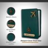 1745003641 The Unique Gift Studio Customised Name Charm Leather Passport Cover Holder for Men Women Green Personalised Birthday Gifts for Men