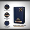 1745090139 Customised Passport Cover Holder Personalised Name Charm Leather Passport Cover Holder for Men Women Blue Customised Passport Holder for Gift
