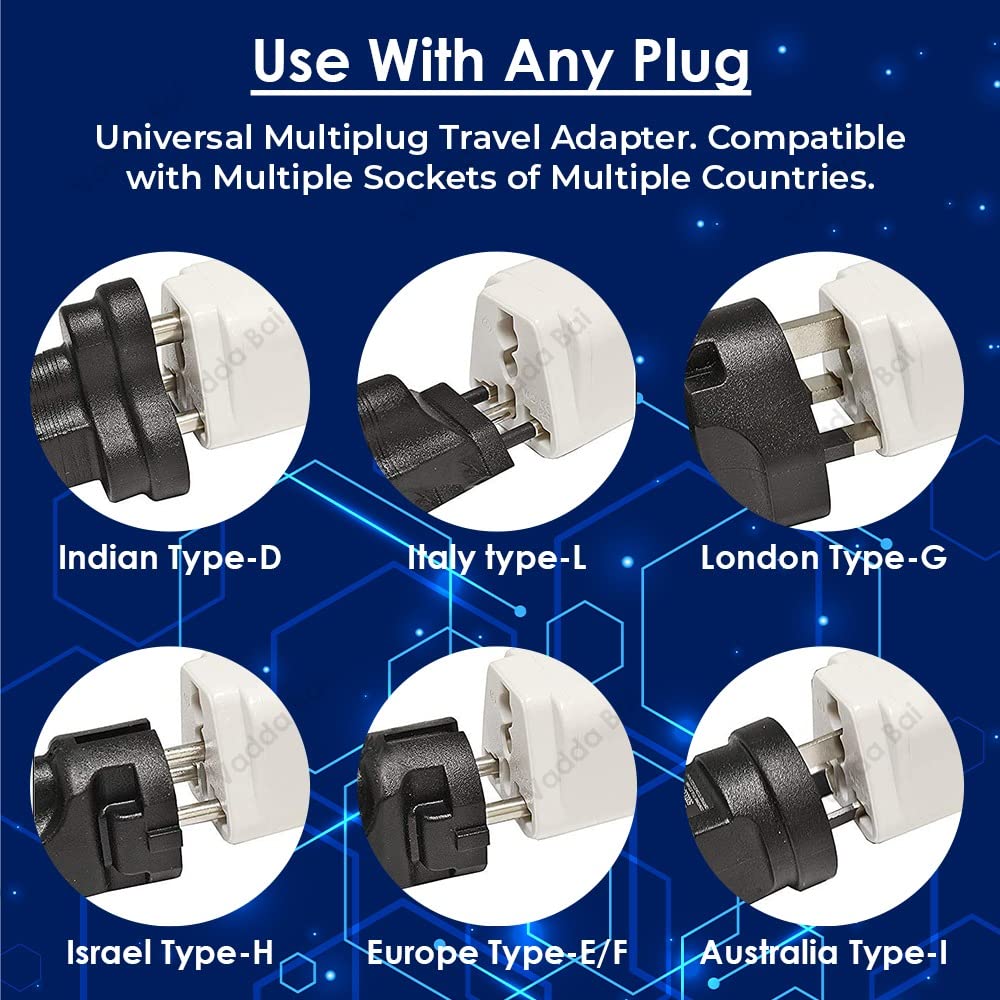 1745090221 Vadda Bai India to US Universal Travel Adapter Plug – 2 3 Pin India to USA Japan Canada Philippines More Power Sockets Conversion Adaptor – Type AB Pack of 2 White