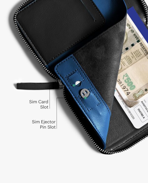 1745176606 DailyObjects Check in Travel Passport Wallet Cover for Men and Women Passport Cover with Zip Around Closure Made of Vegan Leather Passport Holder with Credit Debit Card Slots Black