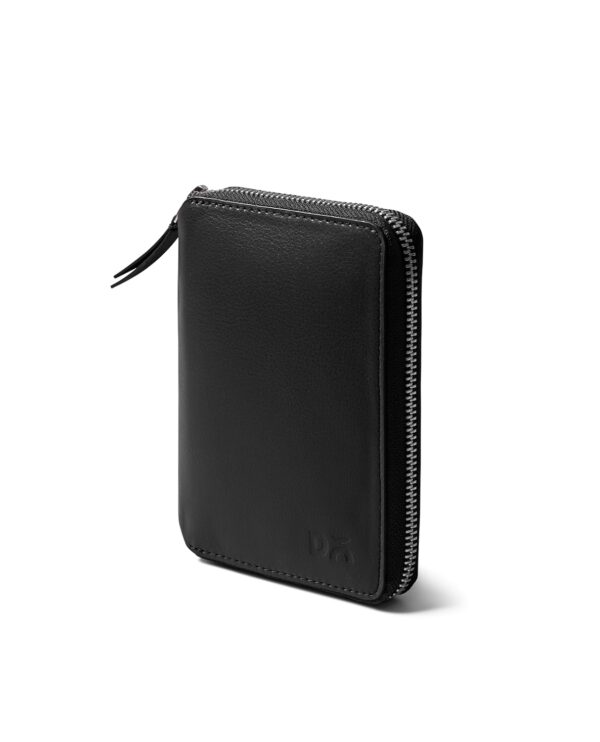 1745176609 DailyObjects Check in Travel Passport Wallet Cover for Men and Women Passport Cover with Zip Around Closure Made of Vegan Leather Passport Holder with Credit Debit Card Slots Black