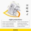 1745263156 Destinio Universal Travel Adapter with Type C 12W Type C 12W USB A 5V2.4A 3 in 1 International Worldwide All in One Charger Plug and Socket for USA Canada UK Europe 10 Yr Warranty
