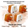 1745349739 Hi Plasst USA to India Travel Adapter 6A to 10A 3 Pin Plug Converter Type D – Pack of 4 Universal Socket for UK Canada Europe to Indian Plug Compatible with Mobile Laptop Chargers