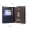 1745436077 Thebaegift Unisex Passport Cover for Men Women Printed Classy Stylish Vegan Leather Passport Cover for Travel Navy Blue
