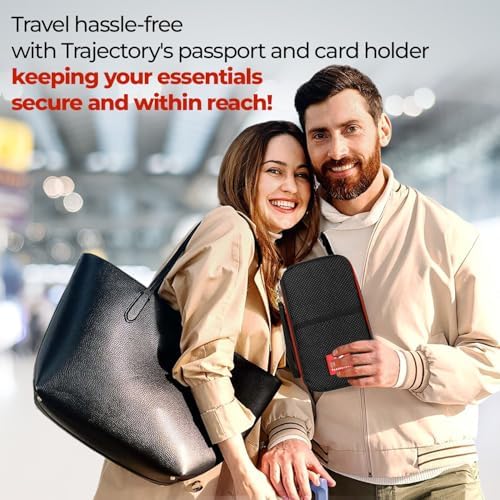 1745522524 Trajectory Travel Passport and Card Holder and Wallet Organiser Case for Daily Use and International Trip for Men and Women Napolean Black