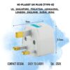 1745522692 Type G Plug Adapter UK Converter 3pcs India to UK Plug Adaptor for Hong Kong UAE Dubai Singapore England Universal Travel Adapter Power Plug Pack of 3
