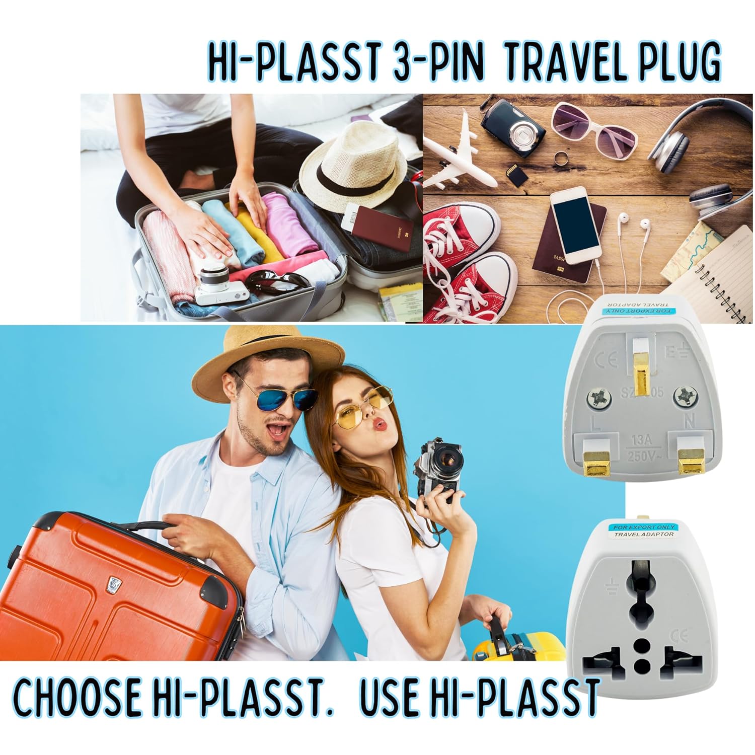 1745522696 Type G Plug Adapter UK Converter 3pcs India to UK Plug Adaptor for Hong Kong UAE Dubai Singapore England Universal Travel Adapter Power Plug Pack of 3