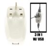 1745695599 OREI India to UK UAE Hong Kong More Type G Travel Adapter Plug 3 in 1 CE Certified RoHS Compliant with USB and Surge Protection Worldwide Adapter DBU G