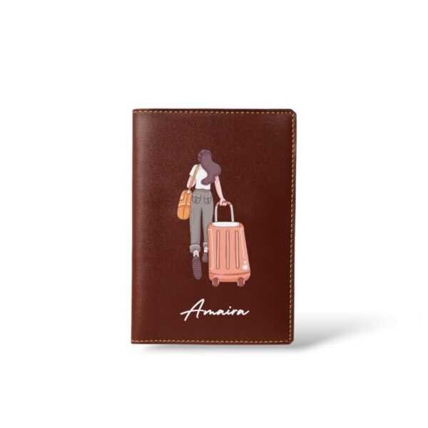 Thebaegift Unisex Passport Cover for Men & Women | Printed, Classy & Stylish | Vegan Leather Passport Cover for Travel (Brown)