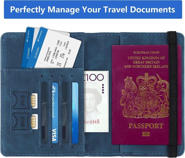 1745954956 PRYTA Passport Holder Cover Wallet RFID Blocking PU Leather Travel Document Holder Card Case Travel Accessories for Women Men Multi Colour