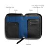 DailyObjects Check in Travel Passport Wallet Cover for Men and Women Passport Cover with Zip Around Closure Made of Vegan Leather Passport Holder with Credit Debit Card Slots Black