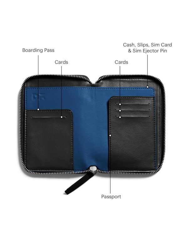 DailyObjects Check in Travel Passport Wallet Cover for Men and Women Passport Cover with Zip Around Closure Made of Vegan Leather Passport Holder with Credit Debit Card Slots Black